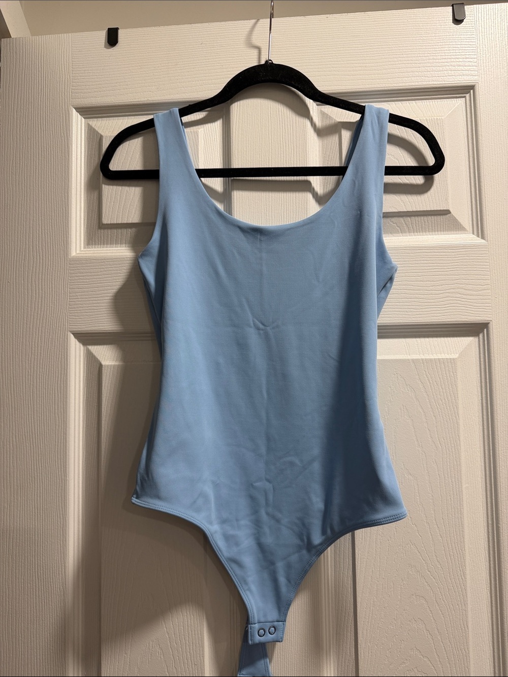 Express Light Blue Scoop Neck Bodysuit
